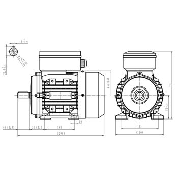 Silnik elektryczny jednofazowy 1,1kW 1400 obr/min. 80B3
